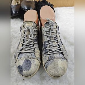 CLOUD Aika Footwear Italian Leather Zipper Sneakers Black & Gray Women’s EU 39